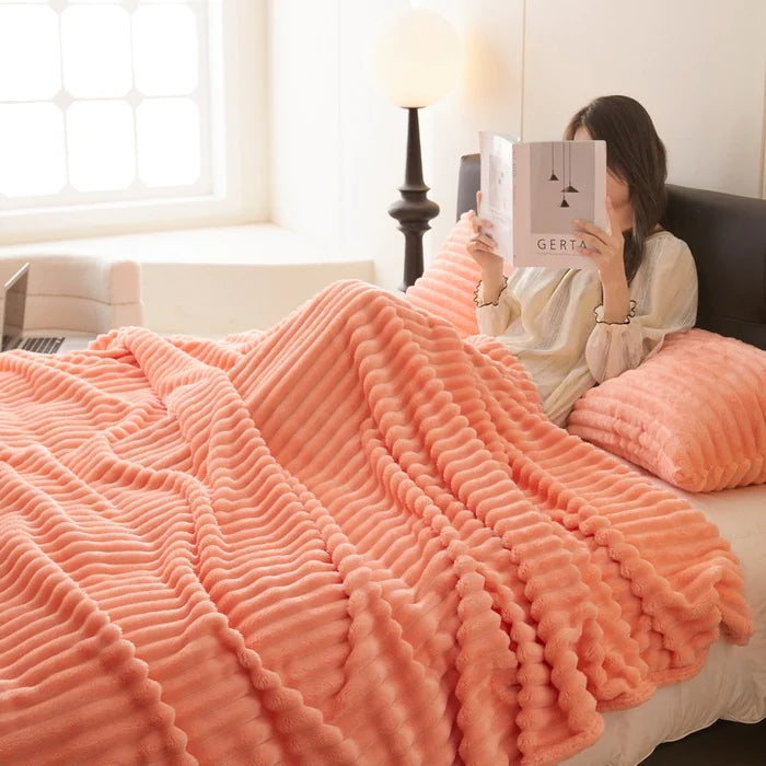 Luxe Rabbit Plush Velvet Blanket Ultra Soft & Cozy Throw