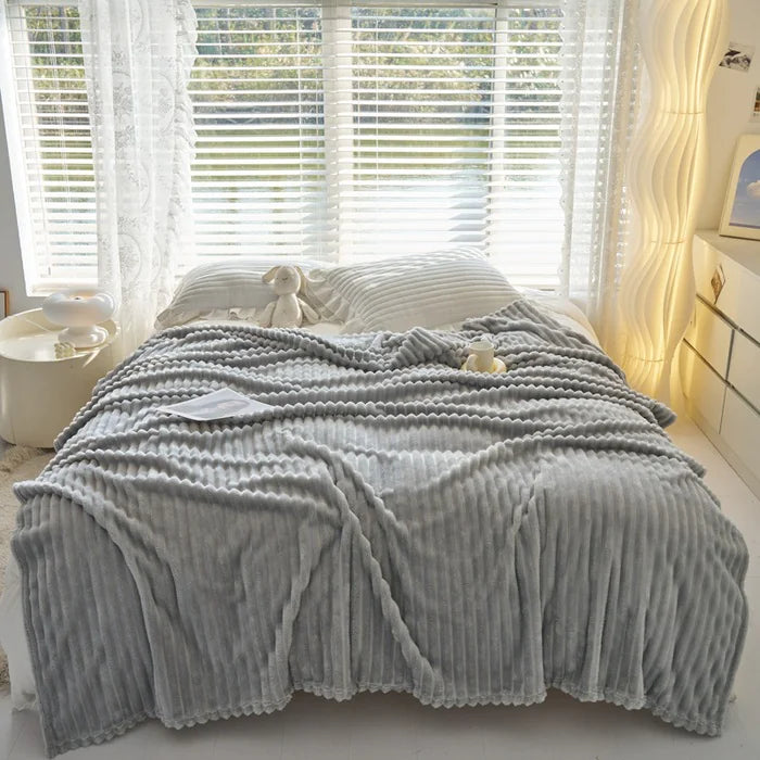 Luxe Rabbit Plush Velvet Blanket Ultra Soft & Cozy Throw