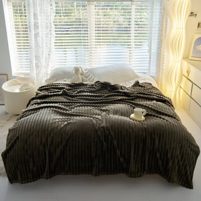 Luxe Rabbit Plush Velvet Blanket Ultra Soft & Cozy Throw