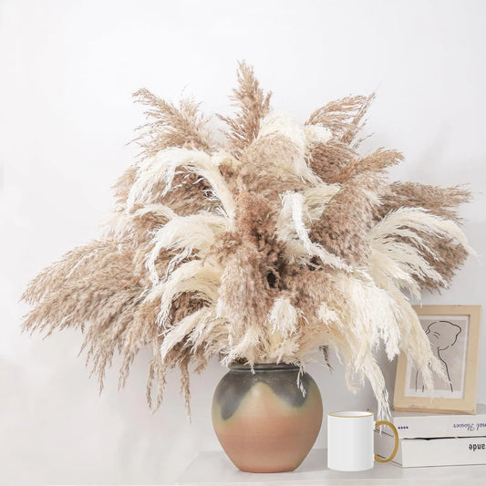 Feather Flair Pampas Grass 20 Piece Natural Tall Stem Bouquet