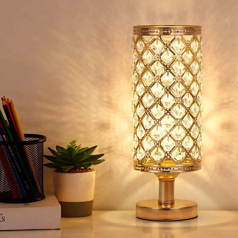 Gilded Glow Crystal Bedside Lamp